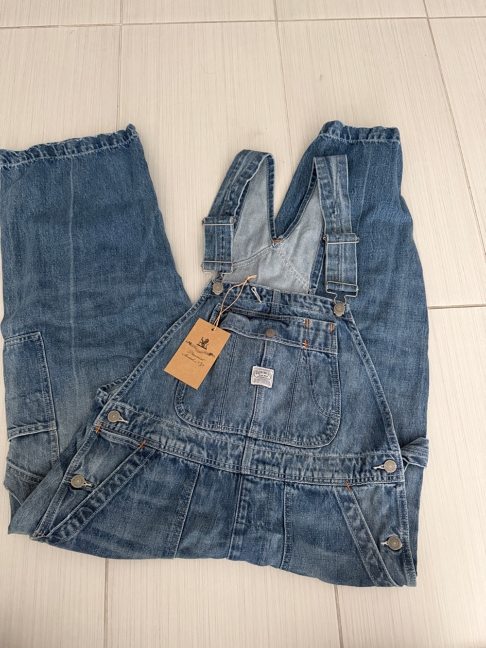 Light Wash Denim Overalls - Picture 3 of 5